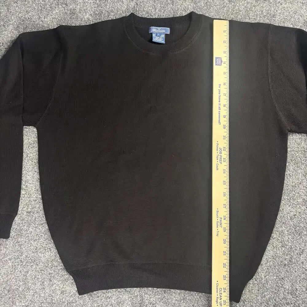 Faconnable 100% Wool Black Crewneck Sweater Size S